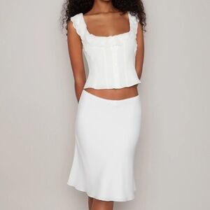 NWT - Danielle Guizio White Paloma Lace Top & Skirt